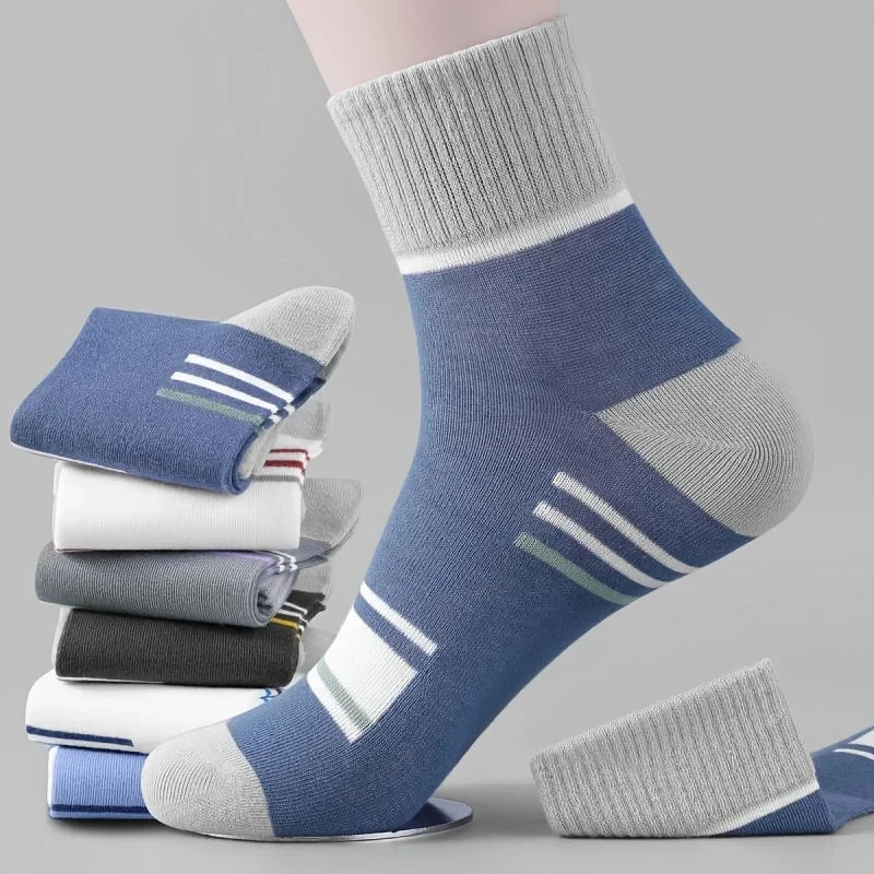 14 - 10 - 5 - 4 - 3 pairs - Men's Crew, Quarter Crew, and Ankle Socks Cotton Socks for All Seasons - Solid Color and Versatile