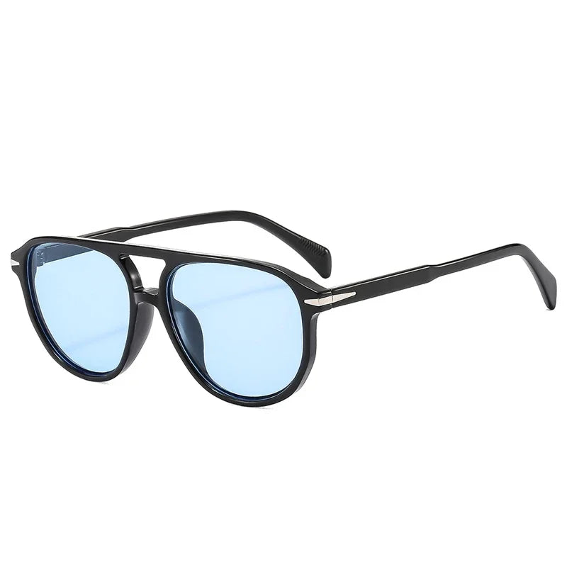 Retro Double Bridges Pilot Men's Rivets Sunglasses
