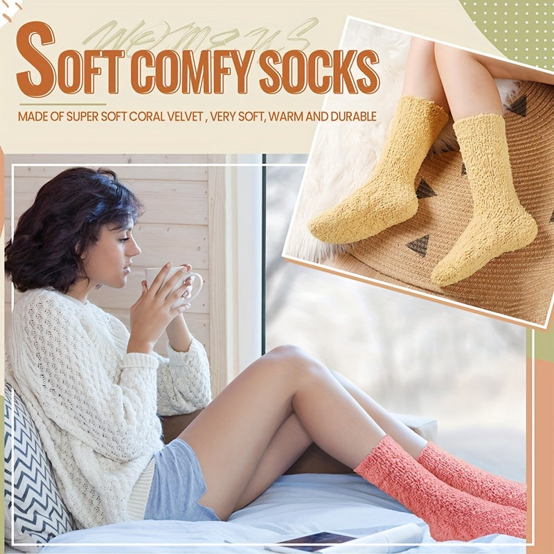 5 pairs - Women's Colored Medium Socks - Soft and Comfortable