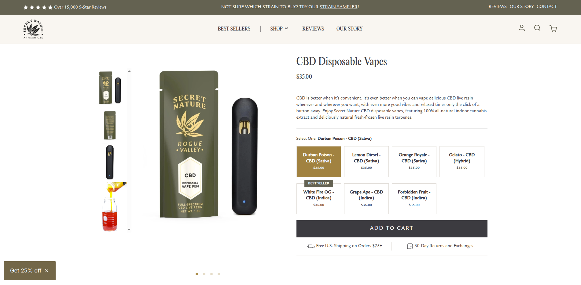 Secret Nature - CBD Disposable Vapes