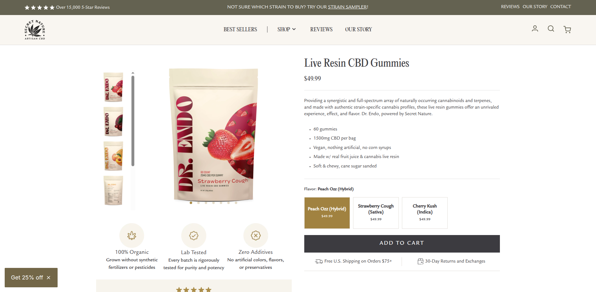 Secret Nature - Live Resin CBD Gummies