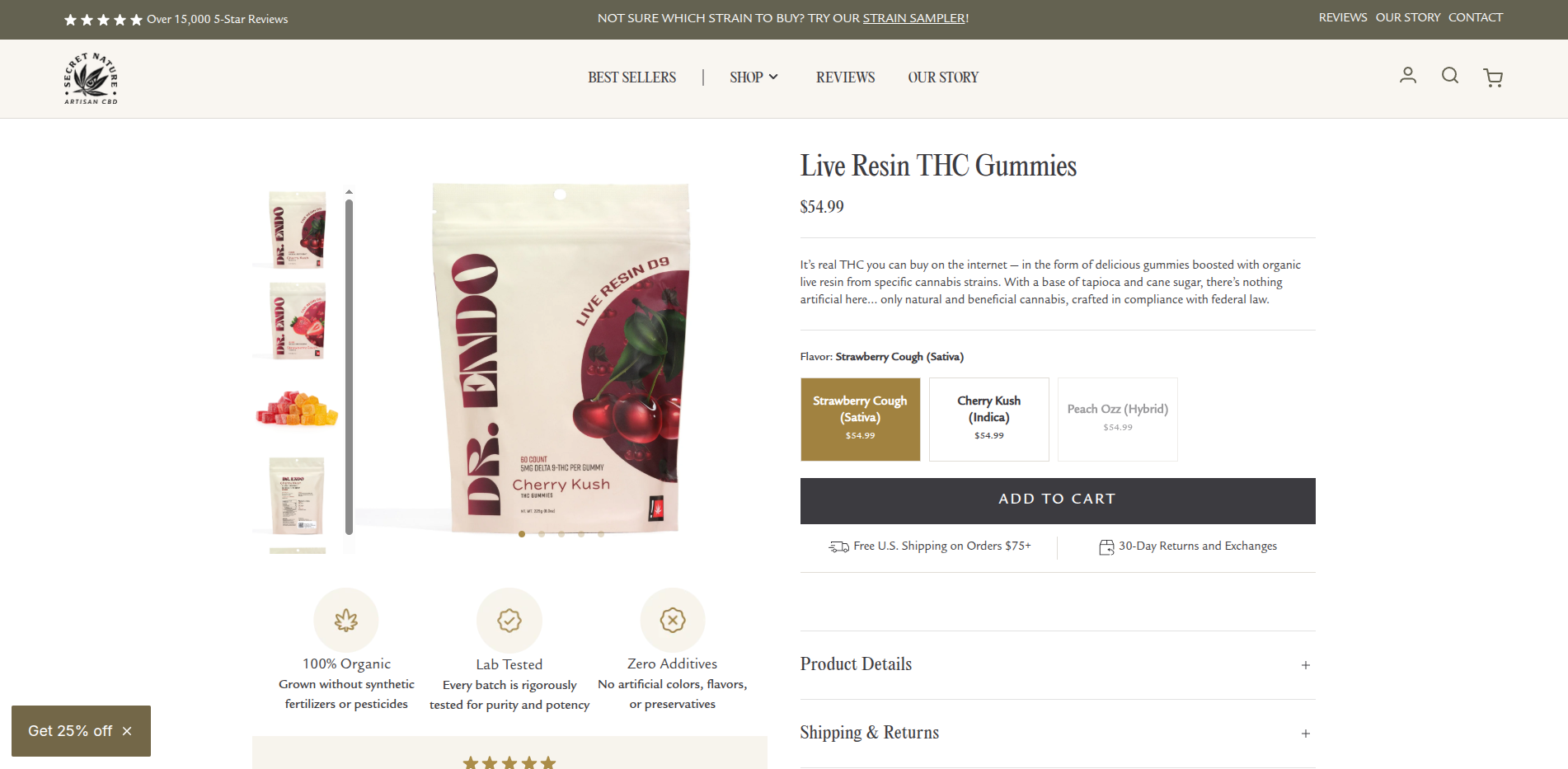 Secret Nature - Live Resin Delta 9 THC Gummies