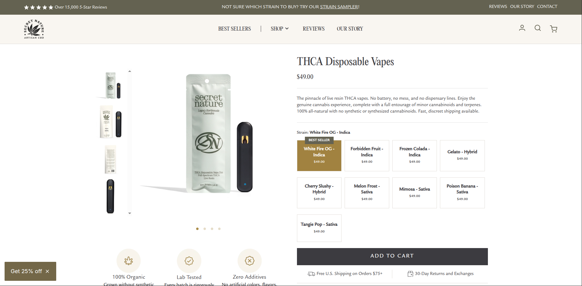 Secret Nature - THCA Disposable Vapes