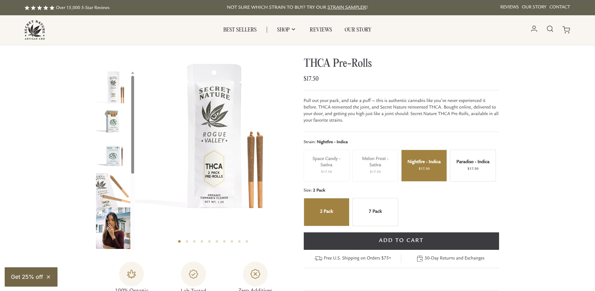 Secret Nature - THCA Pre-Rolls