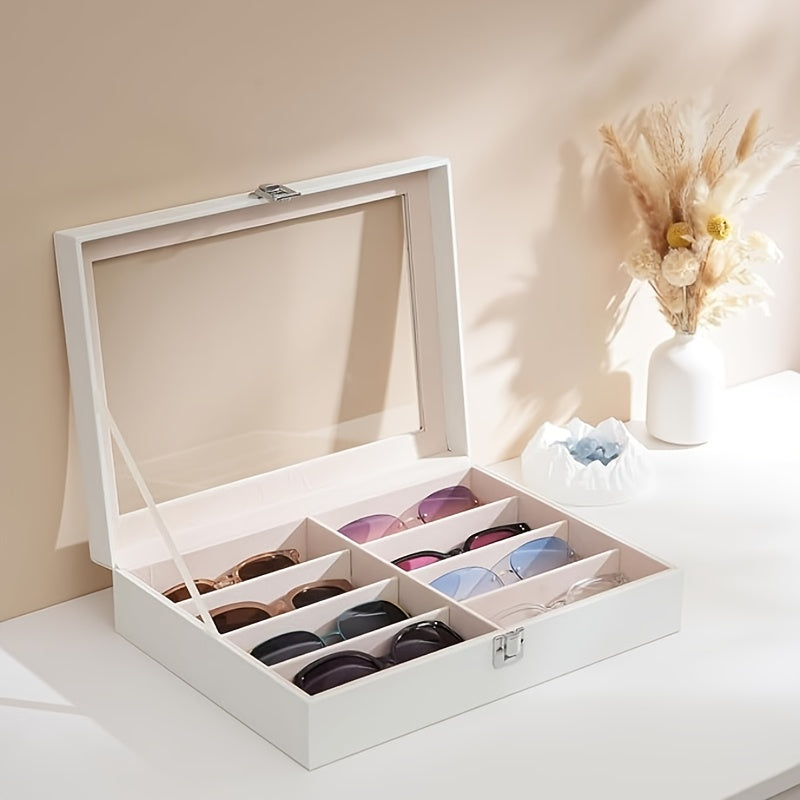 8-compartment Glasses Storage Case - Glasses Collection Case - Luxury PU Material