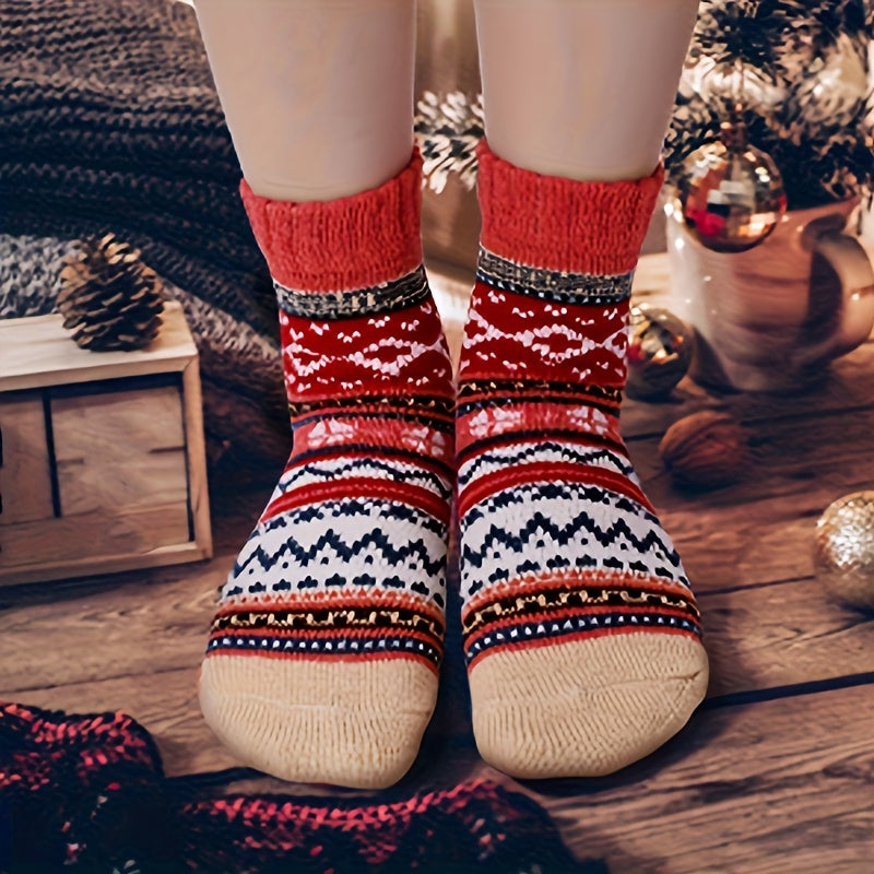 10 Pairs - Women's Winter Socks - Thickened Soft Warm Knitted Casual Socks for Mountaineering and Skiing