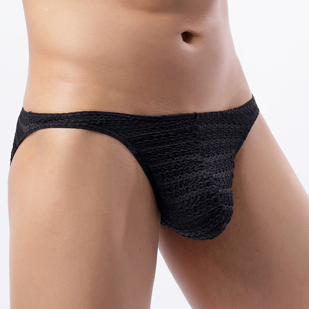 Men's Low-Rise Briefs - Soft, Breathable Nylon-Spandex Blend, Comfortable Stretch Underwear with Solid Color Design, Machine Washable for Casual Wear